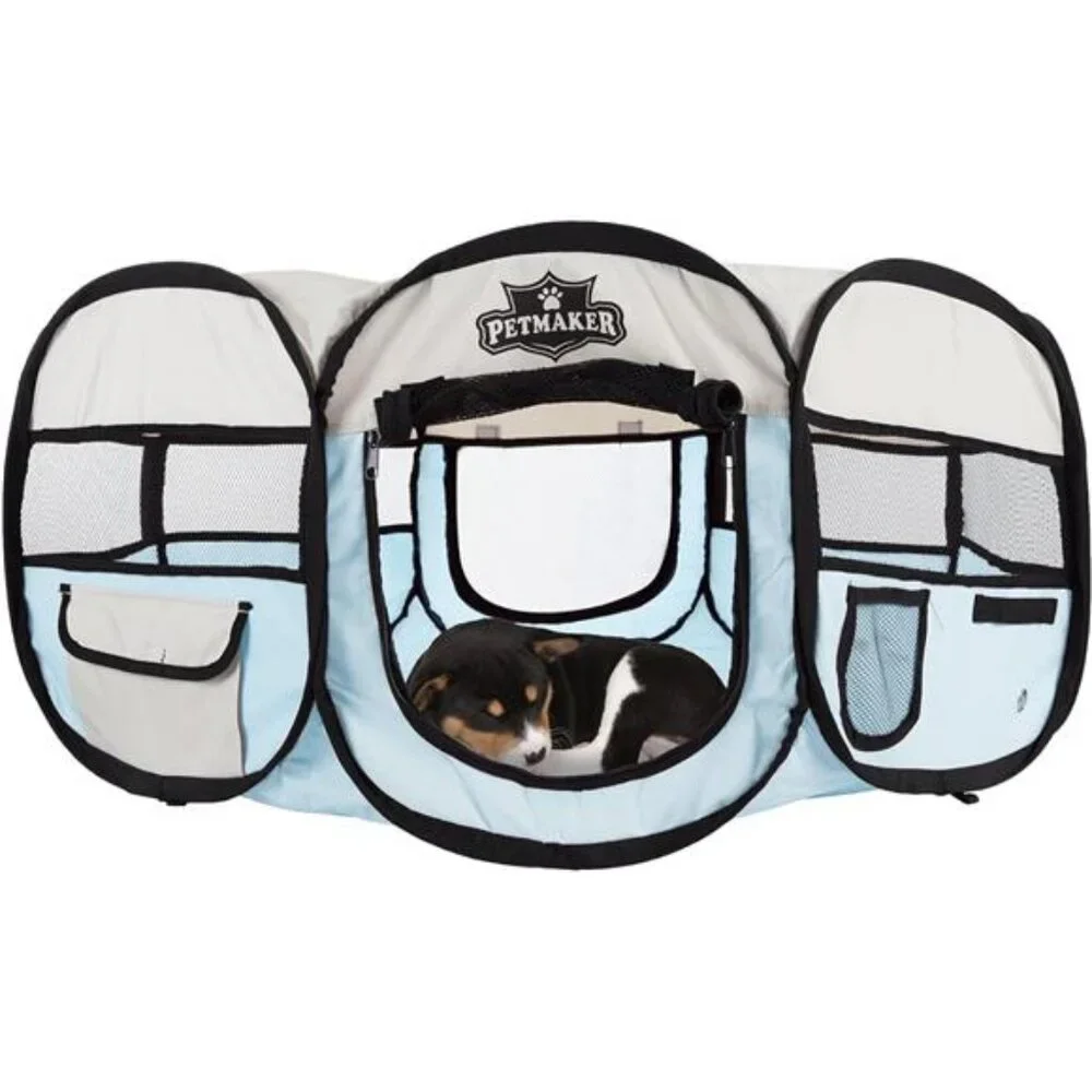 Pet Playpen - 33x15 Pop-Up Dog Kennel with Carry Bag -Portable Play Pen for Dogs